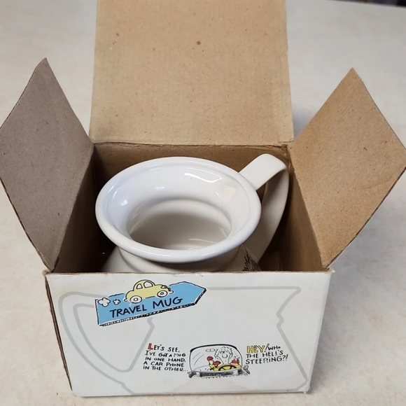 Vtg Travel Cup Mug Hallmark Shoebox Greetings Driving Original Box - Picture 7 of 9